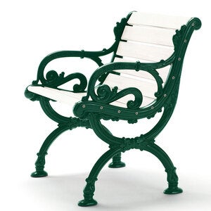 Byarum lænestol / stativ: grøn / træ: hvidlakeret fyrretræ