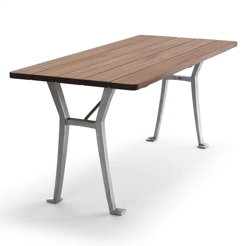 Byarums Bruk, Lessebo bordstativ: natur / bordplade: olieret mahogni