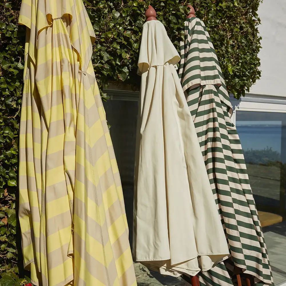 Messina Parasol Ø300 Dark Green Stripe