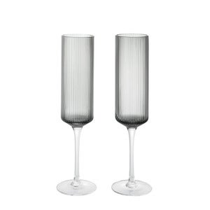 Champagneglas 2-pak Ripple Smoked Grey