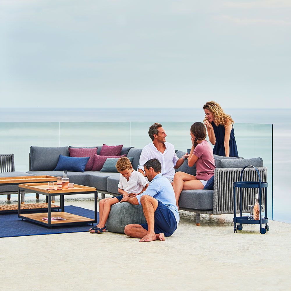 Stripe pyntepude 50X50 Multi Blue