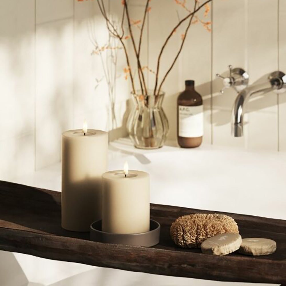  LED bloklys 7,5x15 cm sand