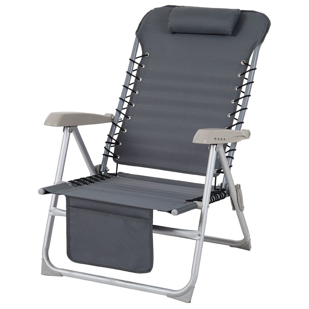 Ulrika strandstol i sølv/grå