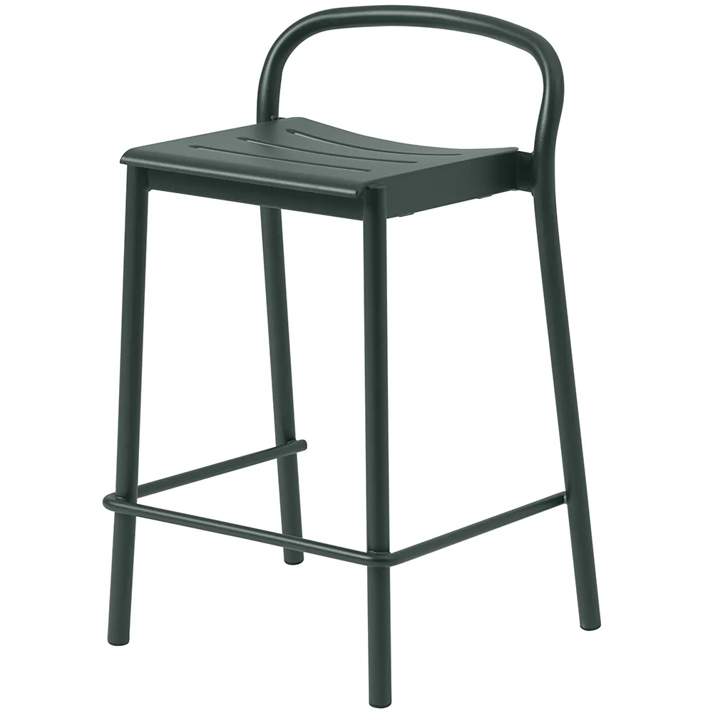 Muuto, Linear Steel Lav barstol Dark Green