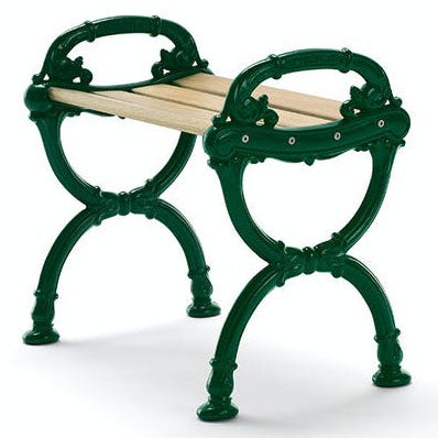 Byarum skammel ender: grøn / træ: imprægneret fyr