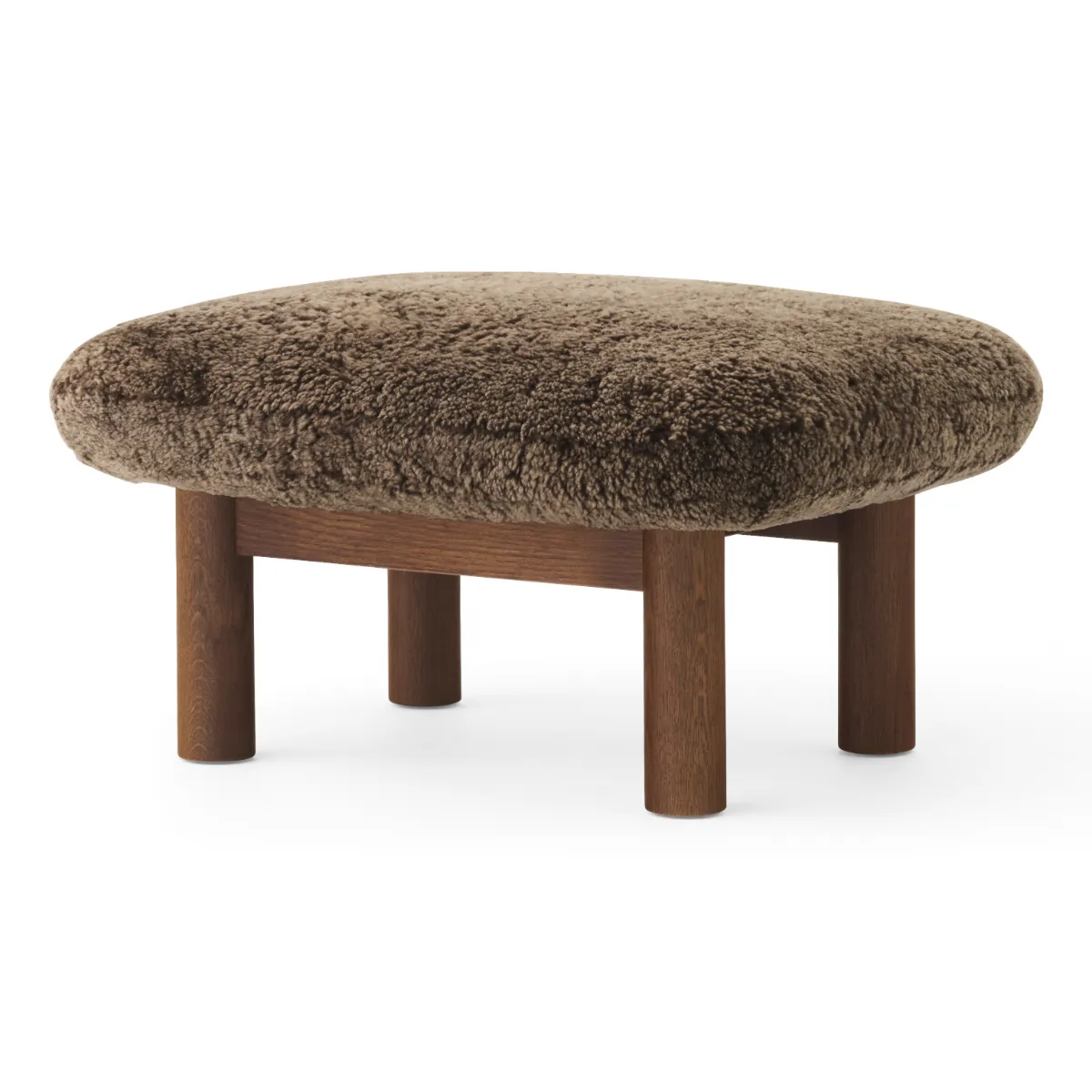 Brasilia skammel mørkbejdset massiv eg, Sheepskin Nevotex Root