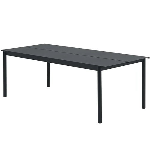 Linear Steel Spisebord 220x90 cm Anthracite Black 