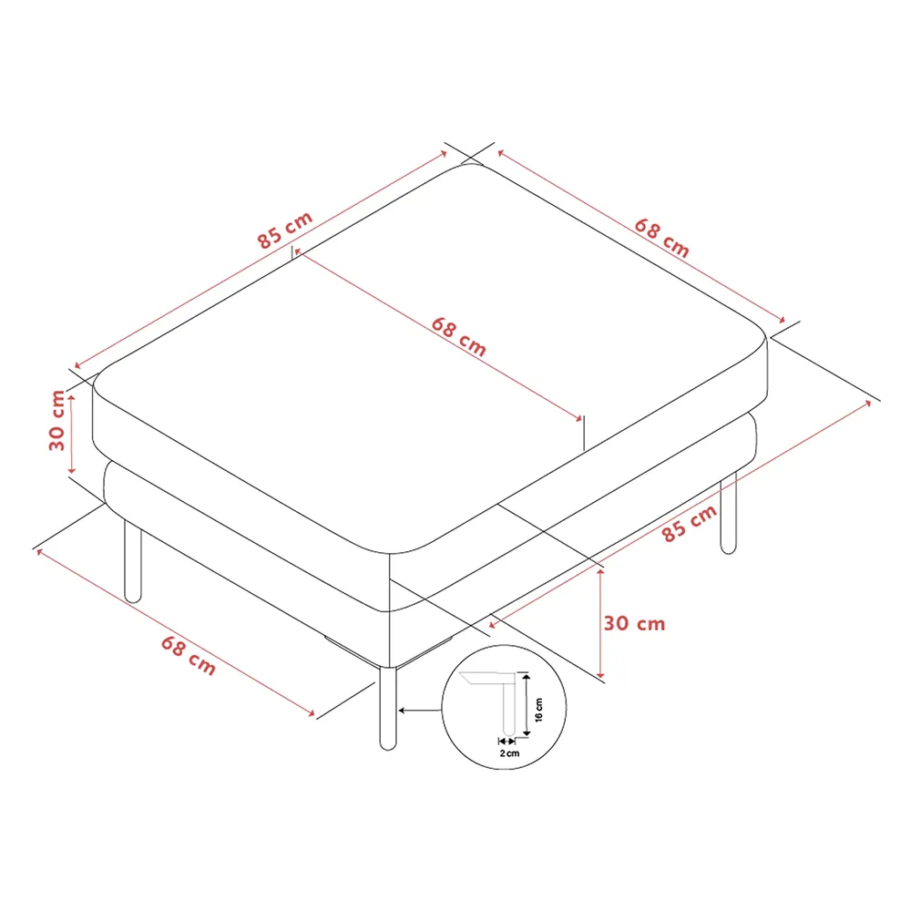Corwin fodskammel stof Rita lys beige