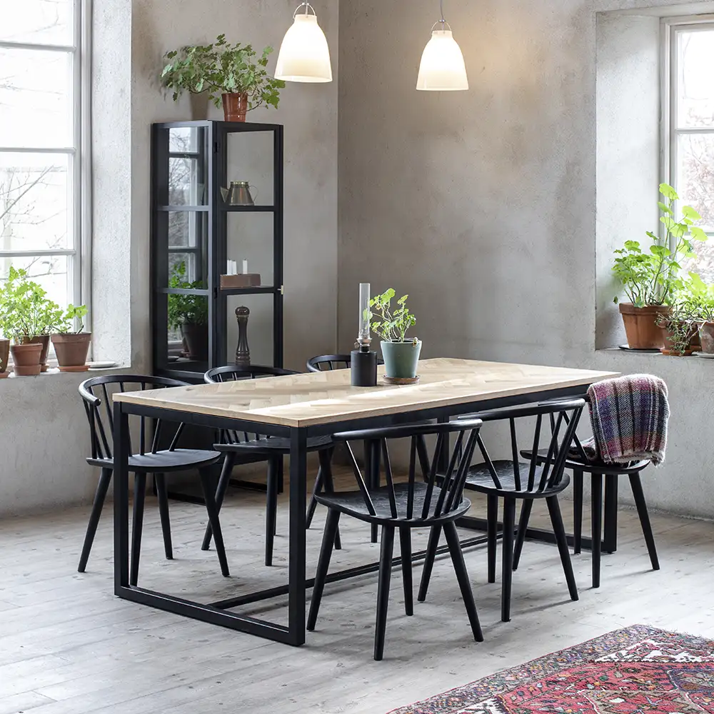 Edda Spisestol sort 2-pakke