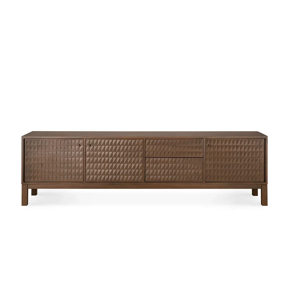 TV-bord i teak Sono Light Brown L212 cm