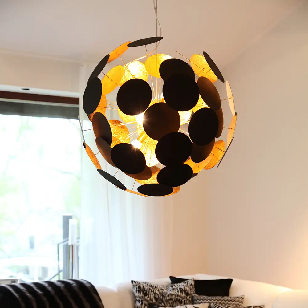 Planet Loftlampe Ø50cm Sort/Guld 