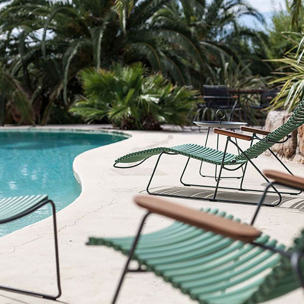 Click lænestol fyrretræ grøn/grå bambus