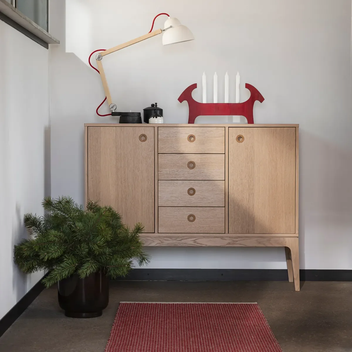 Vaskbar Plastmåtte NILS Dark Red 70x180 cm