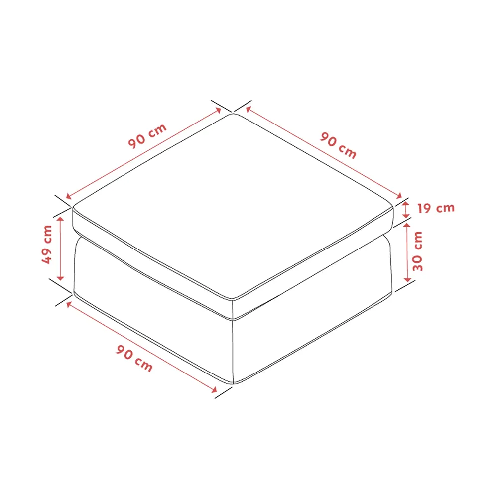 Peyton fodskammel stof Ursula beige
