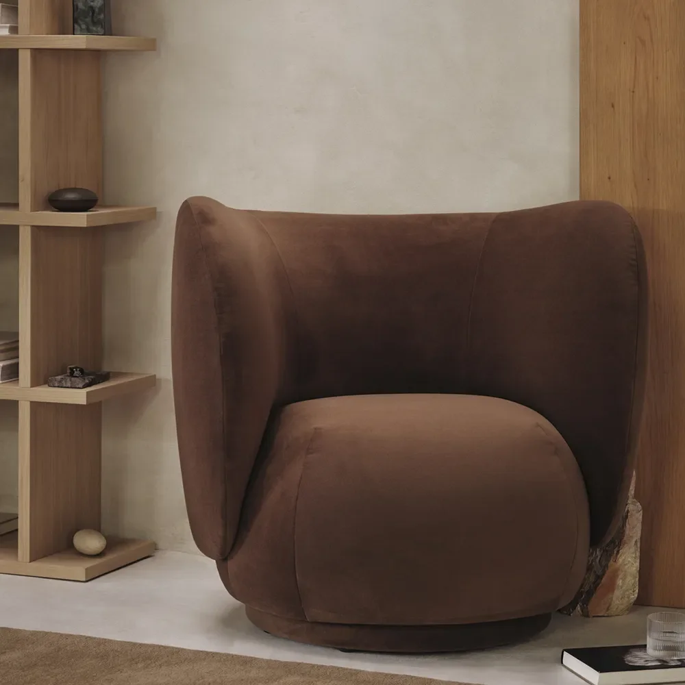 Rico Lounge lænestol Rich Velvet - Soft brown