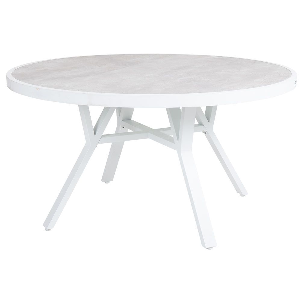 Samvaro bord hvidt Ø 140 cm - Havebord - Brafab - Enggården Havemøbler