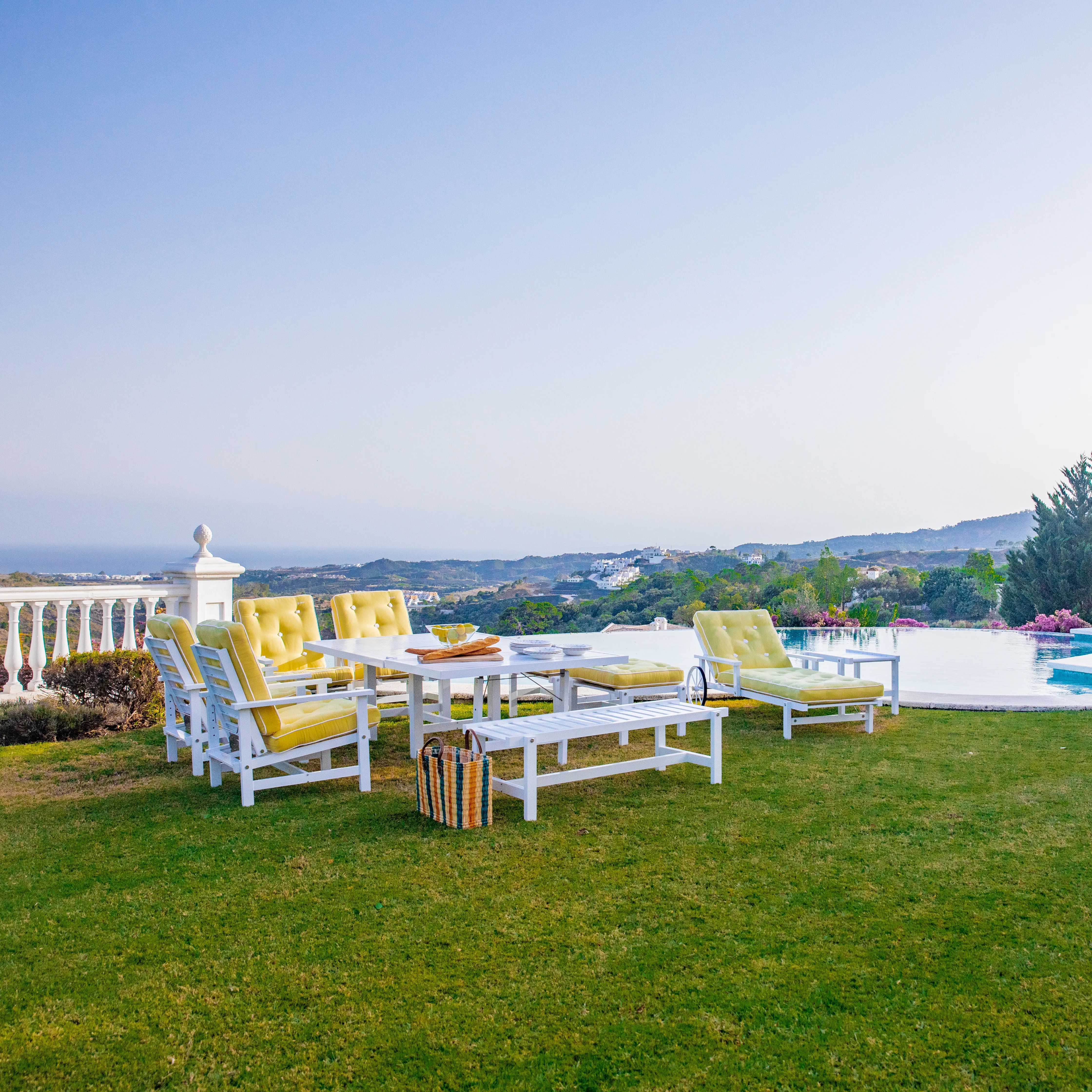 Lænestol aluminium hvid 