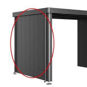 Sidevægge til Neo 3A/3B/3C metalgråt haveskur med tag