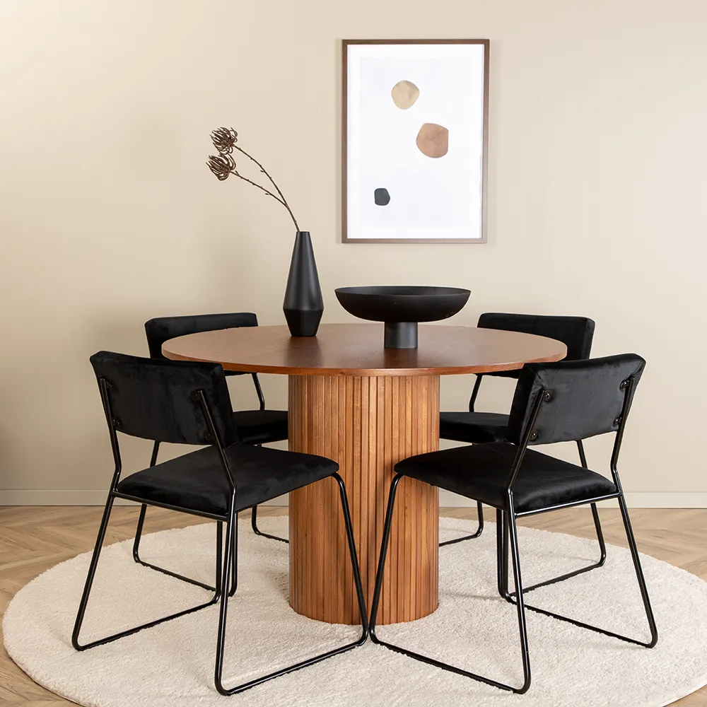 Bianca spisebord Ø110 valnød 