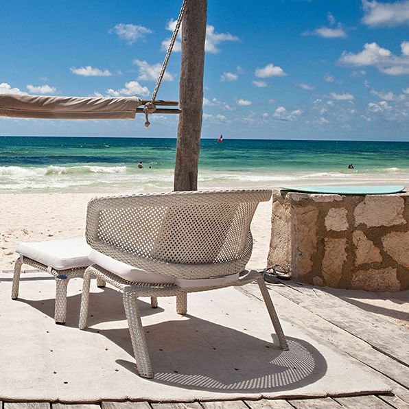 Seashell skal-loungestol hvid 