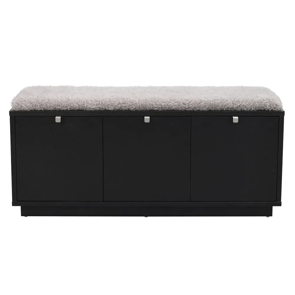 Rowico Home, Confetti opbevaringsbænk i sortbejdset eg/fåreskind-look