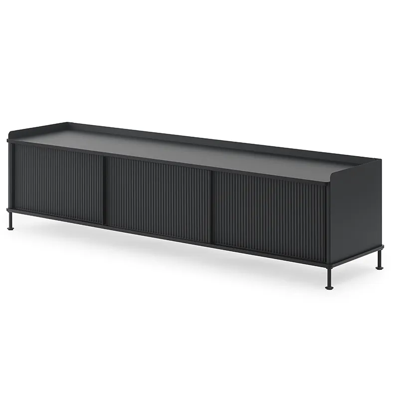 Muuto, Enfold skænk 186 x 45 cm  - Black Anthracite Black