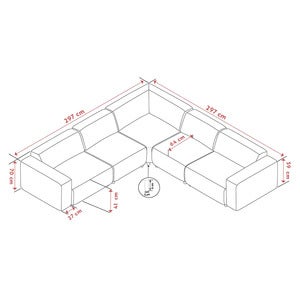 Willard hjørnesofa 3+3-sæders stof Brenda beige