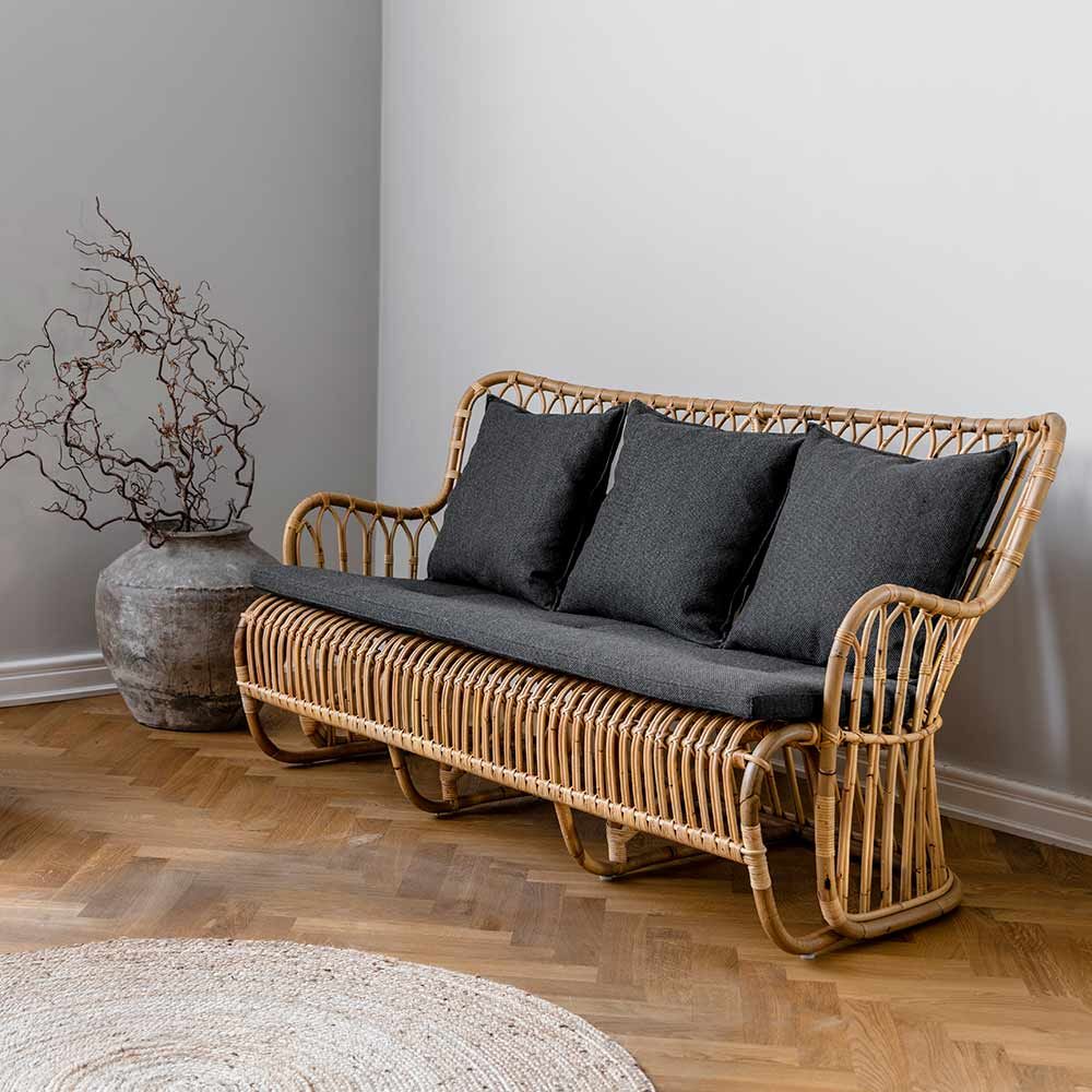 Tulip 3-personers sofa rattan