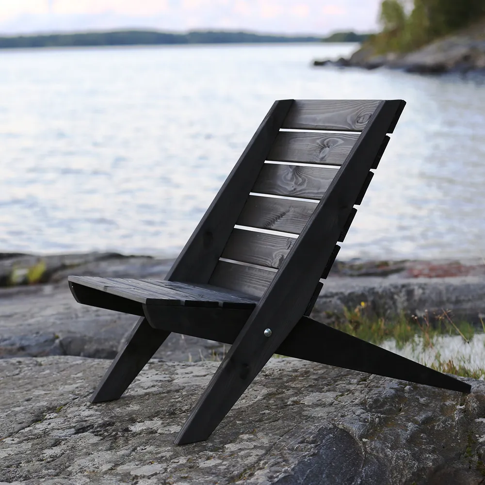 Granny stol Fyrretræ sortolieret