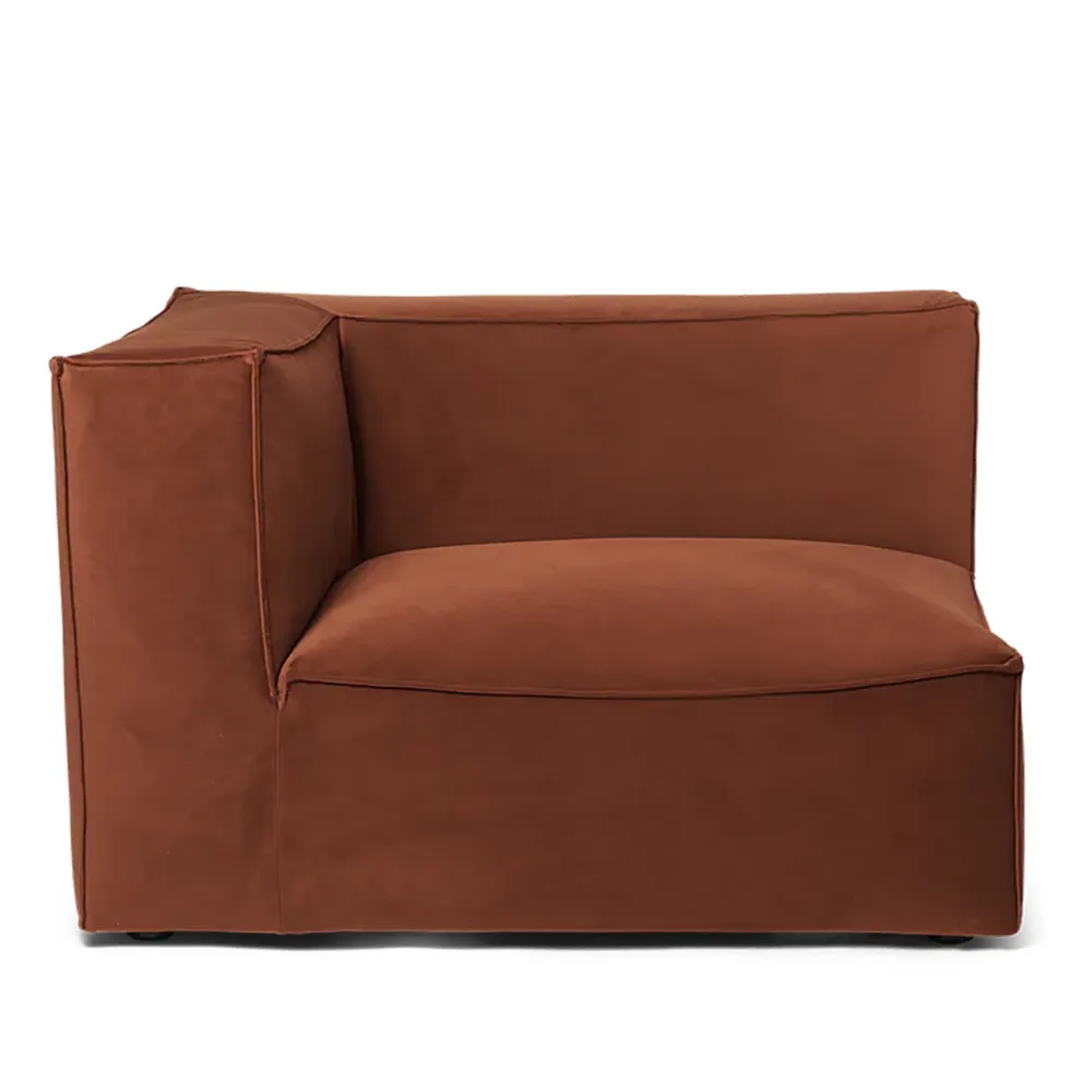 Ferm Living, Catena Sofa Armrest Left S400 Rich Velvet - 21 Rust