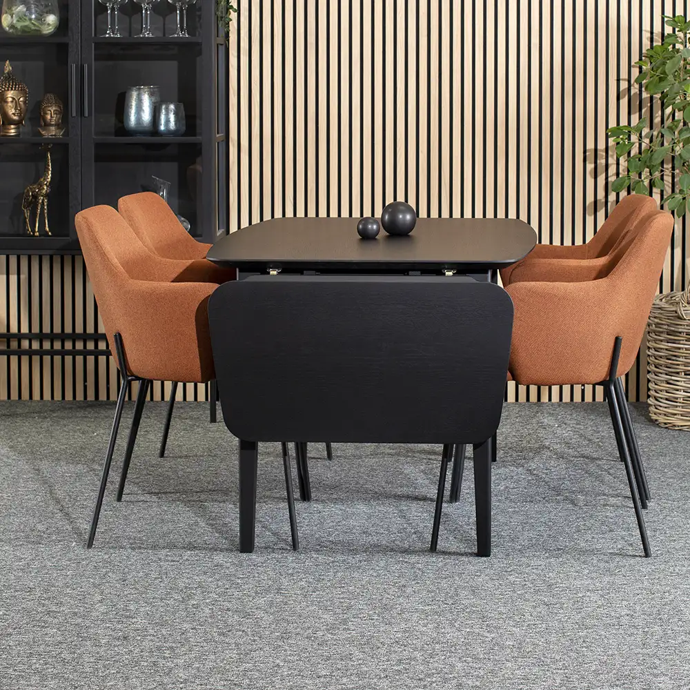 Ella Spisebord 125x85 med klap sammen sort