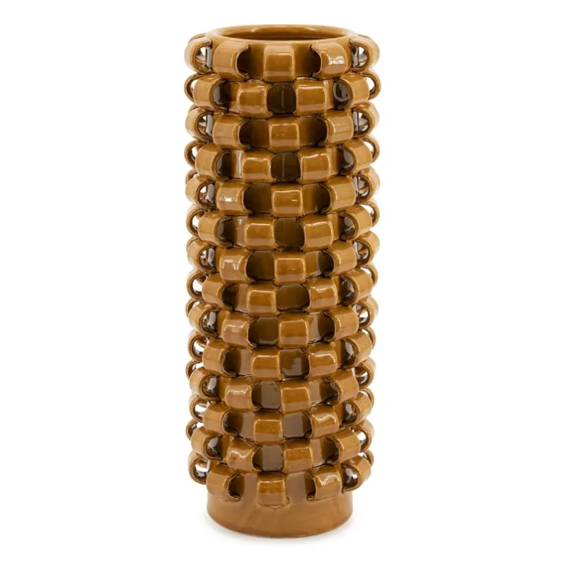 By-Boo, Vase Loopa 1 - mustard 15,7x15,7x39,5 cm
