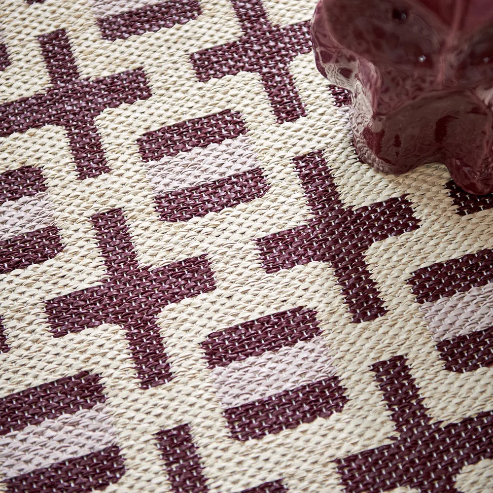 Tom tæppe Burgundy/Cream/Pale Rose 70 x 120 cm