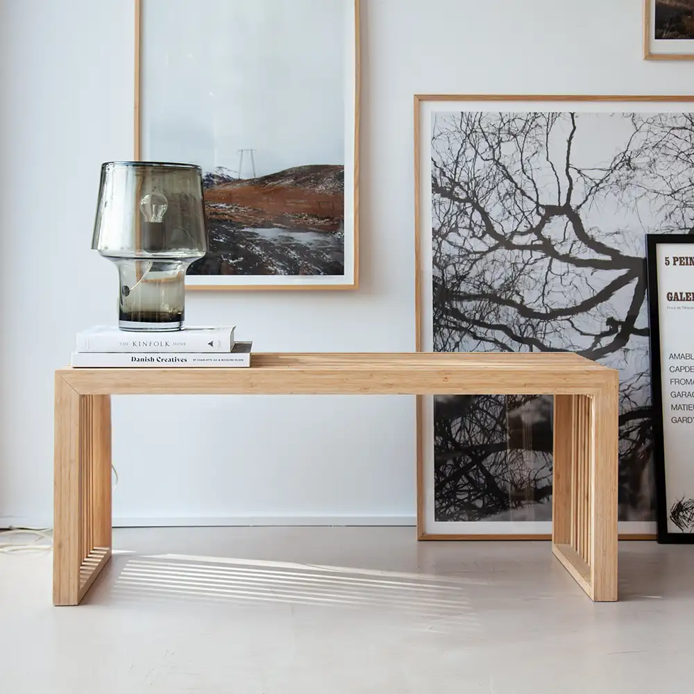 Rib Bænk 104 cm Bambus