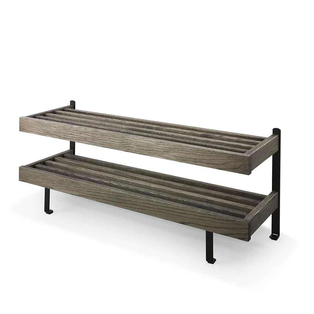 Nadja Skohylde 100 cm røget eg/matsort stål