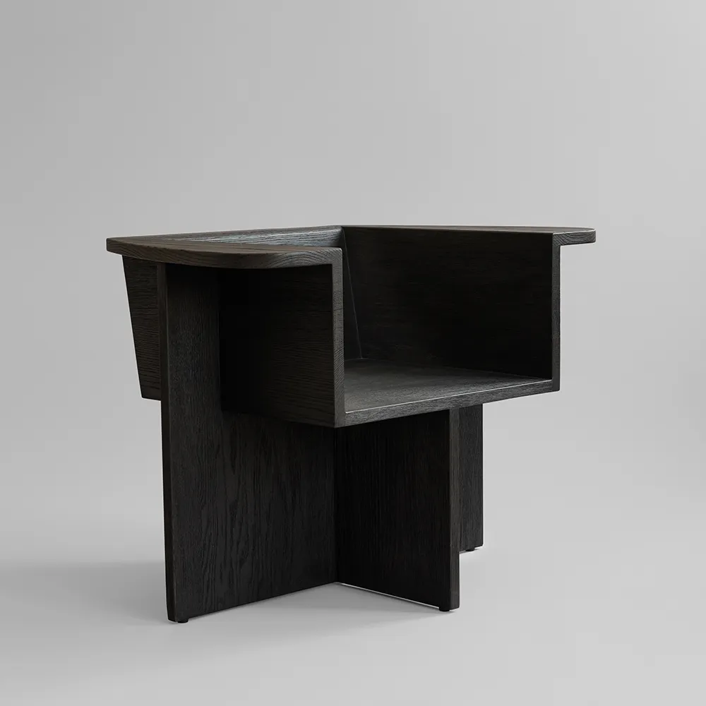 Brutus Lounge lænestol - Kaffe Sort Eg