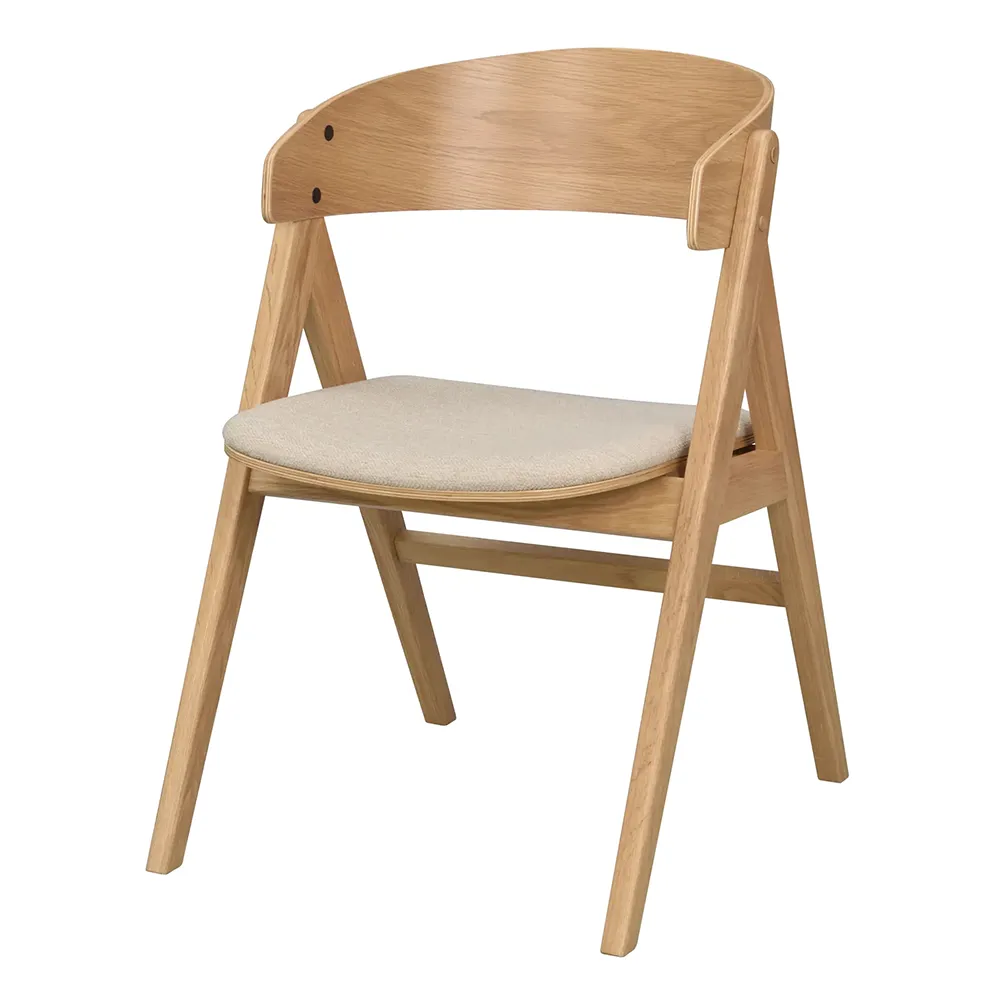 Waterton spisestol med armlæn eg/beige stof