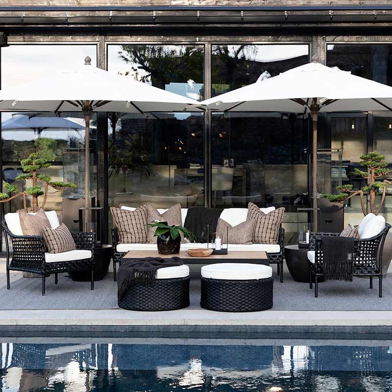 Lænestol Santa Monica Sort Polyrattan Ekskl. Hynde Artwood