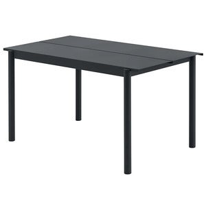 Linear Steel Spisebord 140X75 cm Anthracite Black 