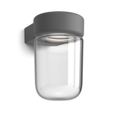 Moon væglampe IP44 grafitstruktur L