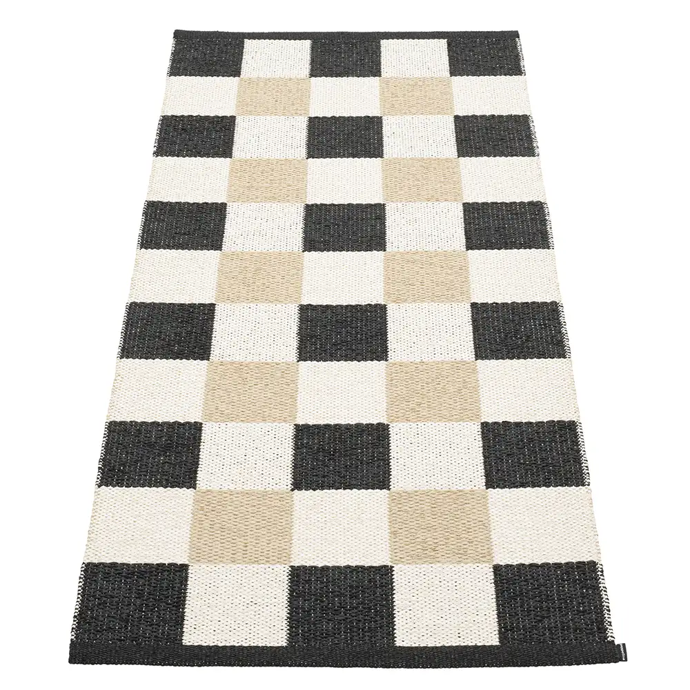 Pappelina, Pix tæppe 70x160 cm Black/Vanilla/Beige