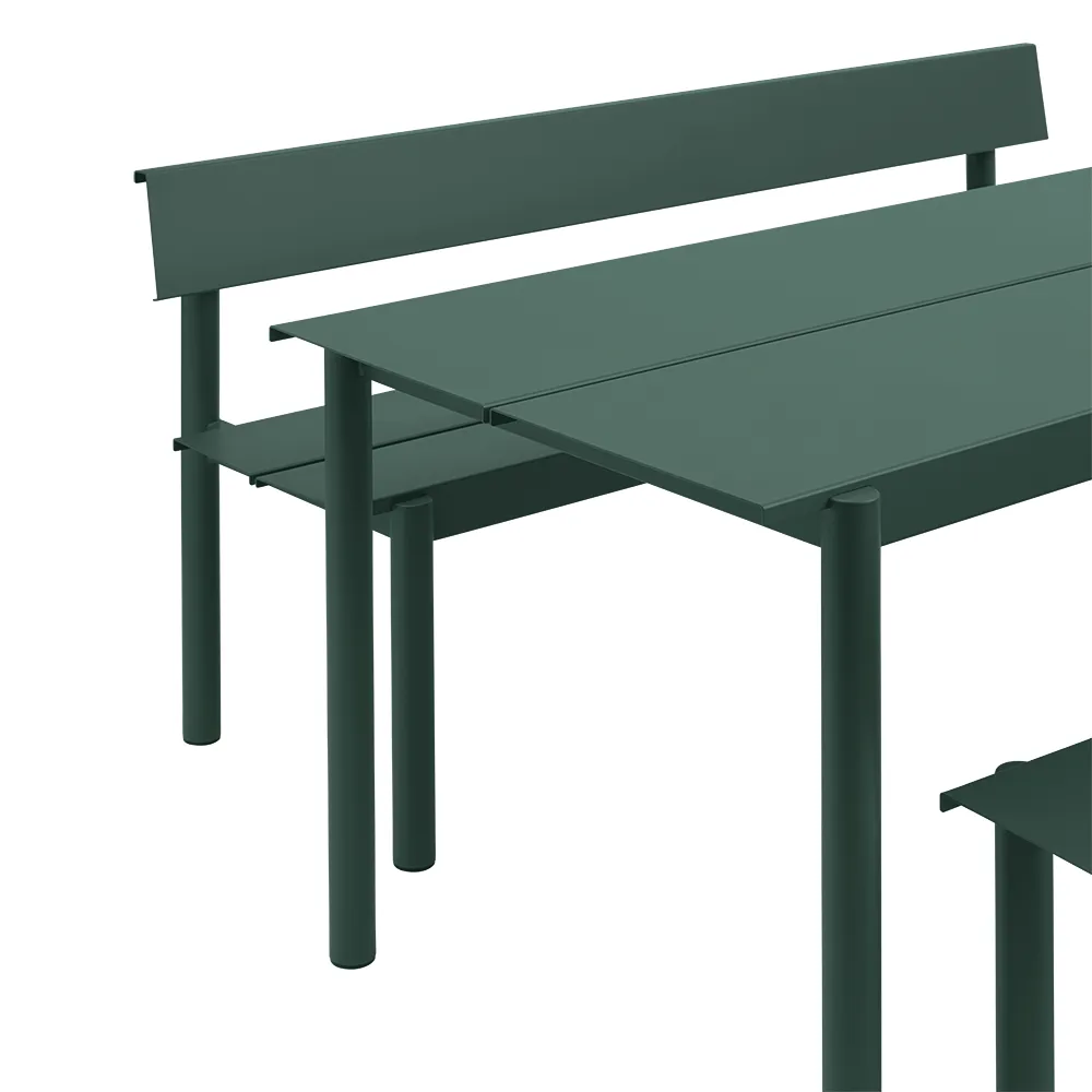 Stålbænk 170cm Linear Steel Dark Green