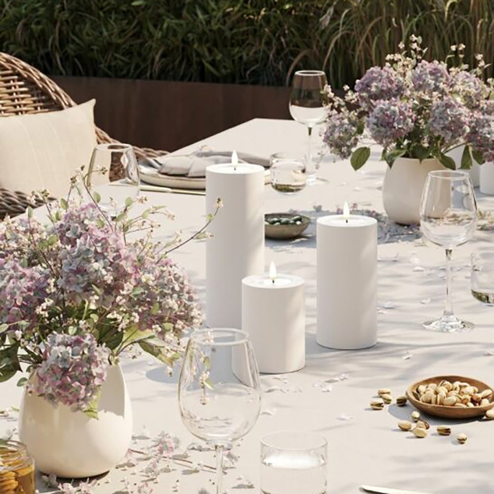  LED bloklys udendørs 7,5x20 cm hvid