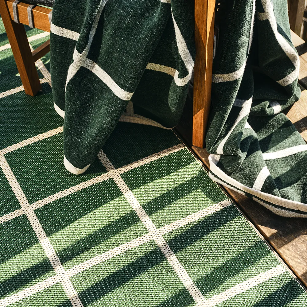 Vævet plaid i lammeuld Criss Leaf