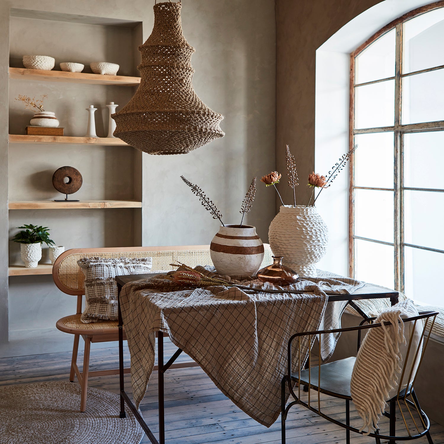  NEST lampeskærm natur Ø50cm H65 cm