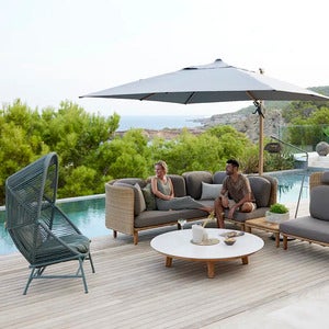 Hyde Luxe 300x400 cm Taupe/Wood look Frithængende parasol