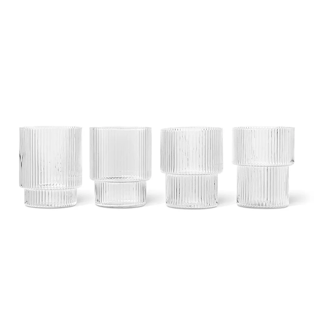 Ferm Living Ripple glas 4 stk klar