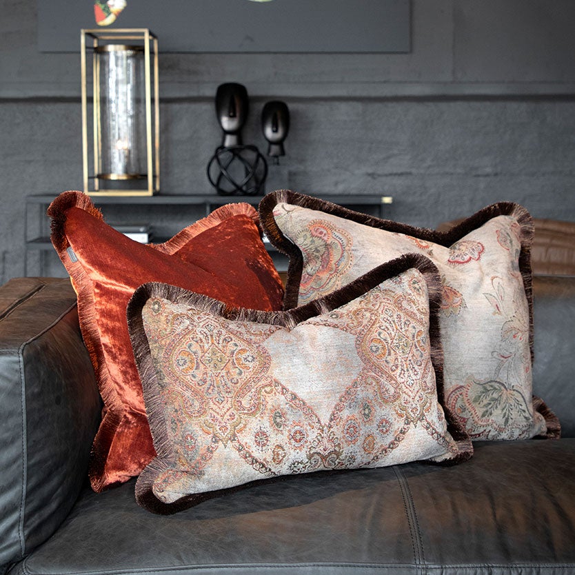 Miralago Paisley Taupe Pudebetræk Fringe 50x50 Artwood