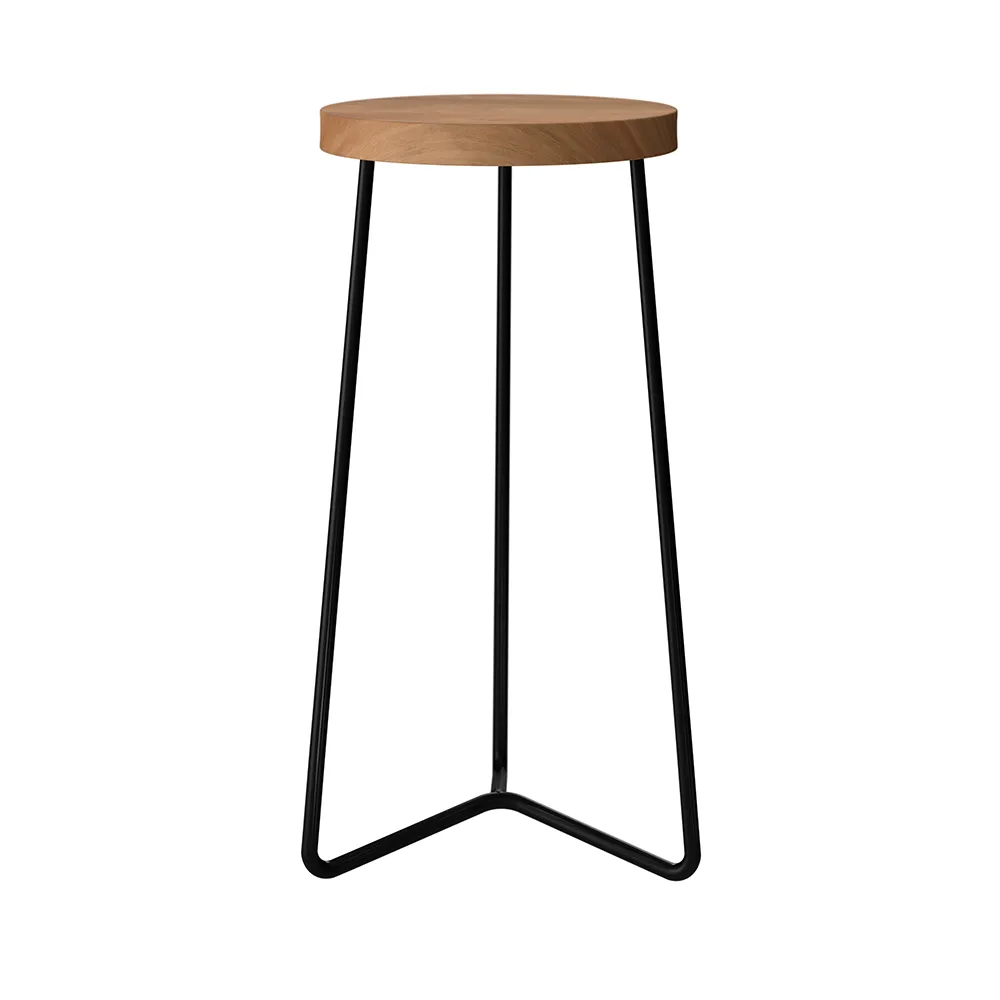 Grythyttan Stålmöbler, V1 skammel 63 teak / sort