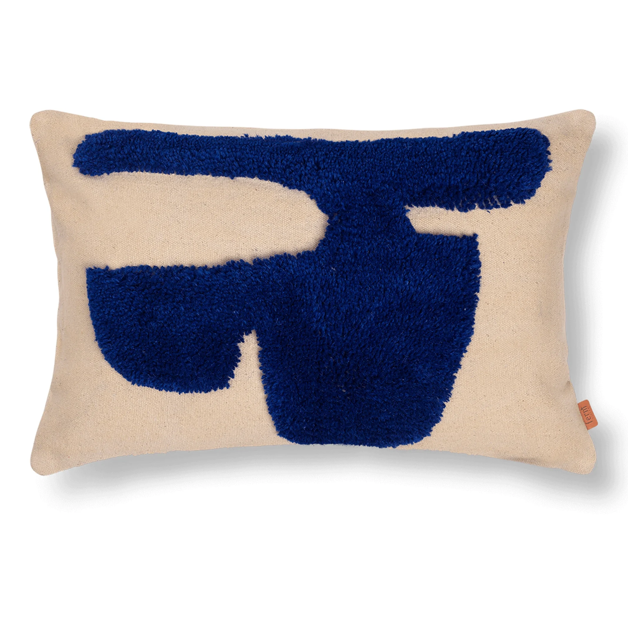 Ferm Living Lay rektangulær pude 40x60 cm Sand/Bright Blue
